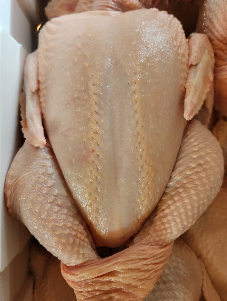 Cleaned organic chicken